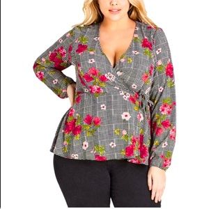 City Chic Sloane Wrap Top